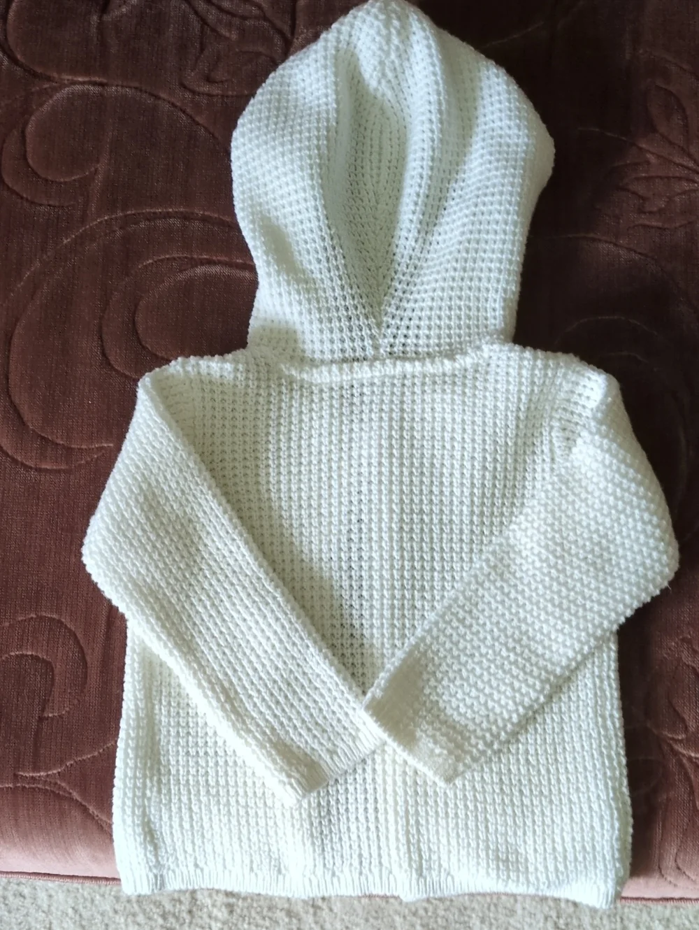 Carter's Cream Hooded Knit Baby Cardigan
